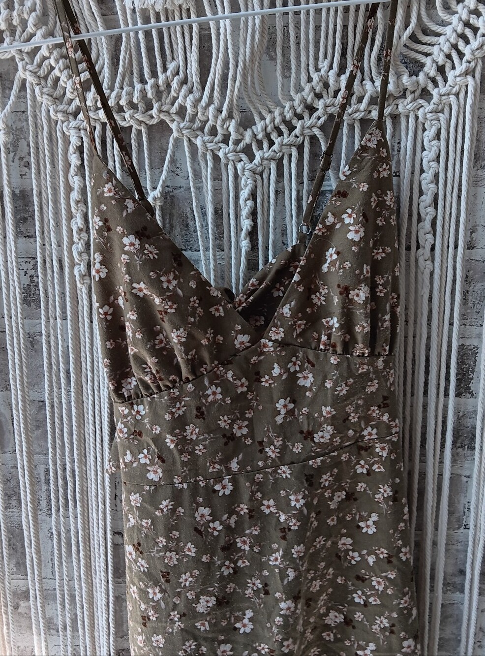 green floral cottagecore midi dress